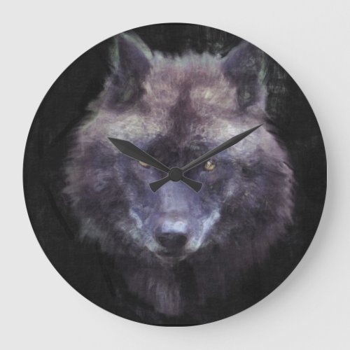 Grey Wolf Face Wildlife_Supporter Art Clock