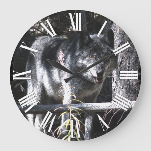 Grey Wolf  Forest Photo Clock