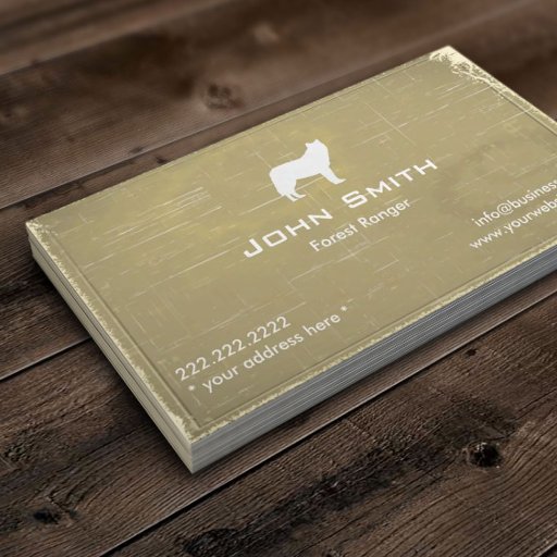 Customizable Grey Wolf Forest Ranger Old Paper Business Card