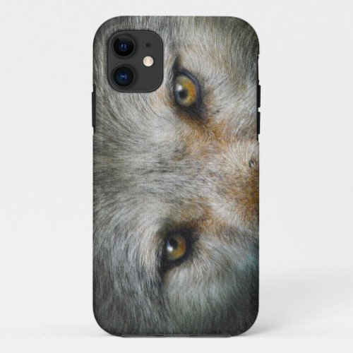 Grey Wolf Golden Eyes Wildlife Gift iPhone 11 Case