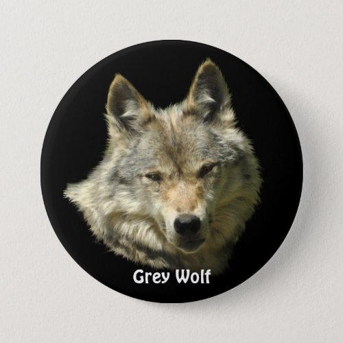 Grey Wolf Head Wildlife_lover Collector Badge Button