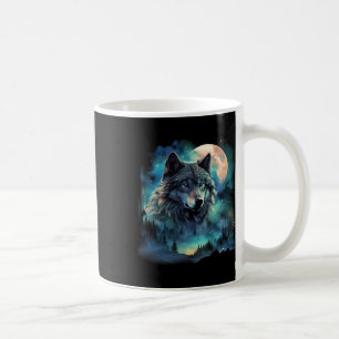 Grey Wolf Hunting Grounds Icy Moon Forest Galaxy  Coffee Mug