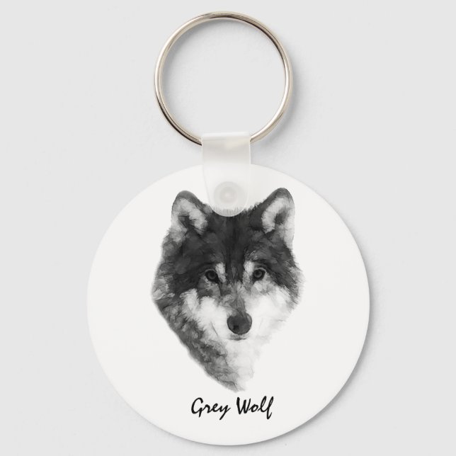 Grey Wolf impressive Keychain (Front)