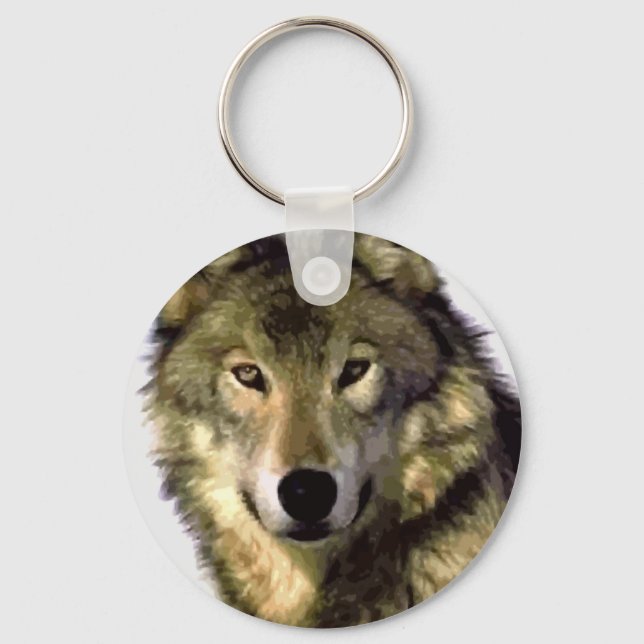 Grey Wolf Keychain (Front)