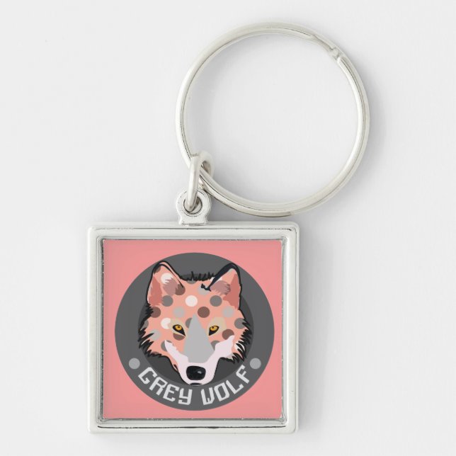 Grey Wolf Keychain (Front)