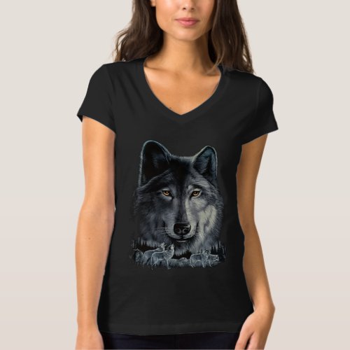 Grey Wolf Kids _ Glow in the dark print T_Shirt
