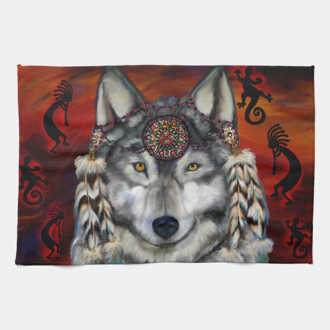 Grey Wolf Kitchen Towel (Horizontal)