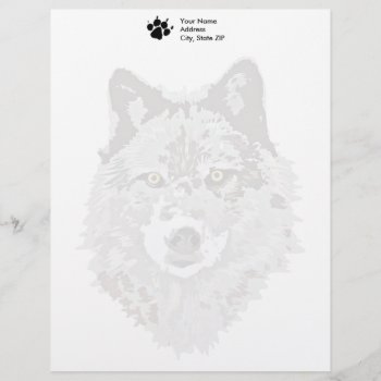 Grey Wolf Letterhead by FaerieRita at Zazzle