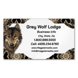 Grey Wolf Lodge Animal Wildlife Art Business Card