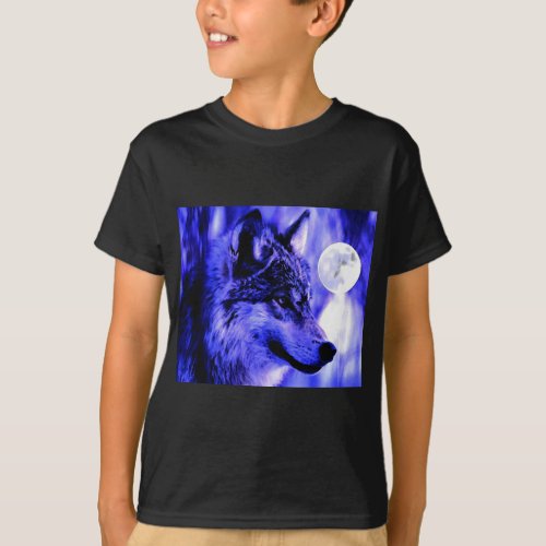 Grey Wolf  Moon T_Shirt