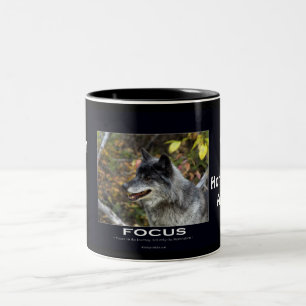 Grey Wolf Motivational Gifts Two-Tone Coffee Mug