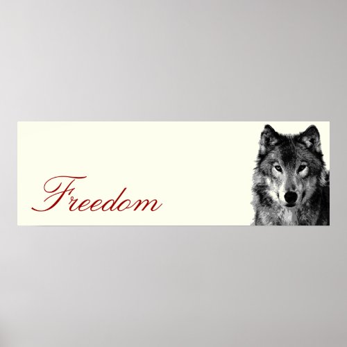 Grey Wolf Motivational Poster Print