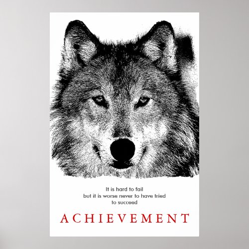 Grey Wolf Motivational Unique Creative Poster