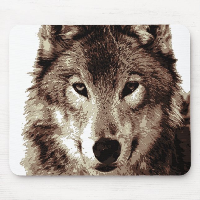 Grey Wolf Mouse Pad (Front)