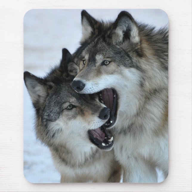 Grey Wolf Mouse Pad (Front)
