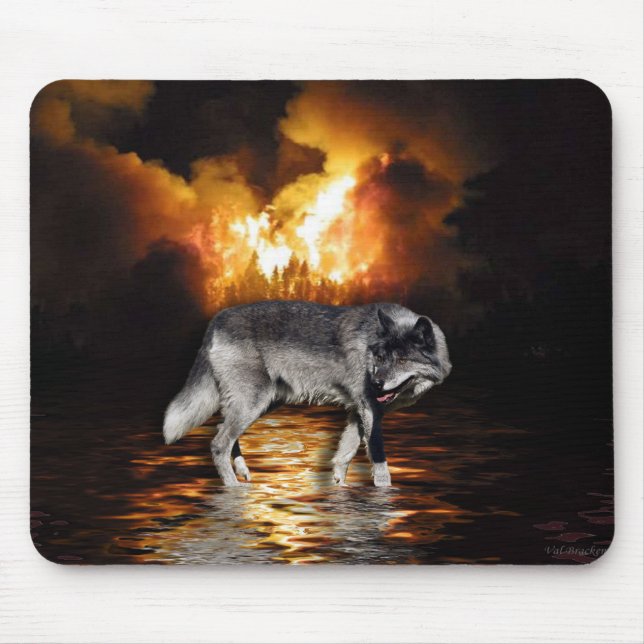 Grey Wolf Mousepad (Front)