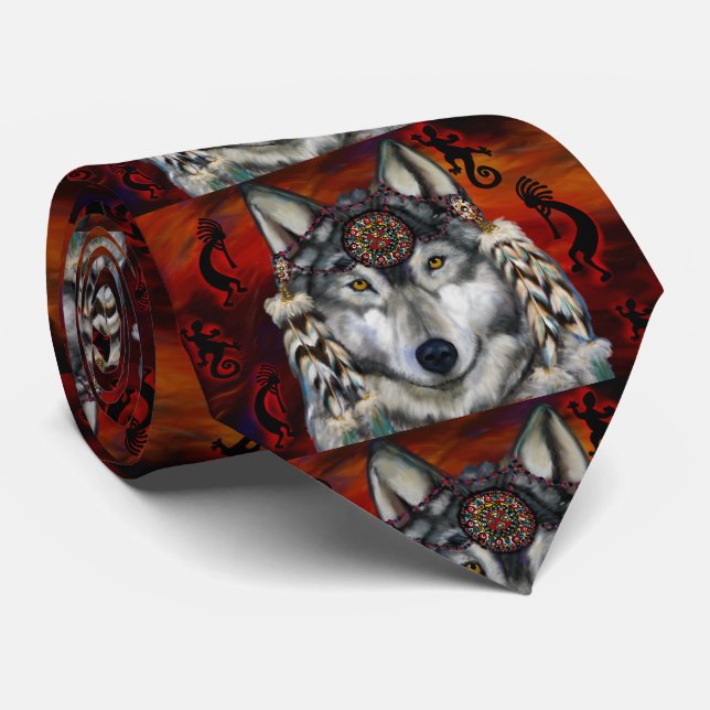 GREY WOLF NECK TIE (Rolled)