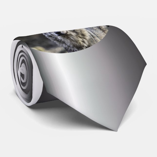 Grey Wolf Neck Tie (Rolled)