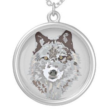Grey Wolf Necklace by FaerieRita at Zazzle