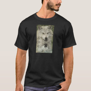Grey Wolf Pencil Sketch Wildlife Art Gift T-Shirt