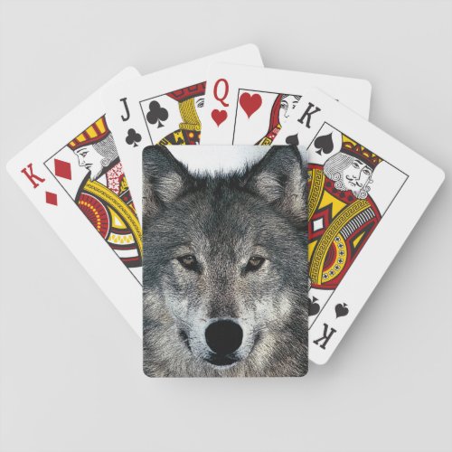 Grey Wolf Playing Cards