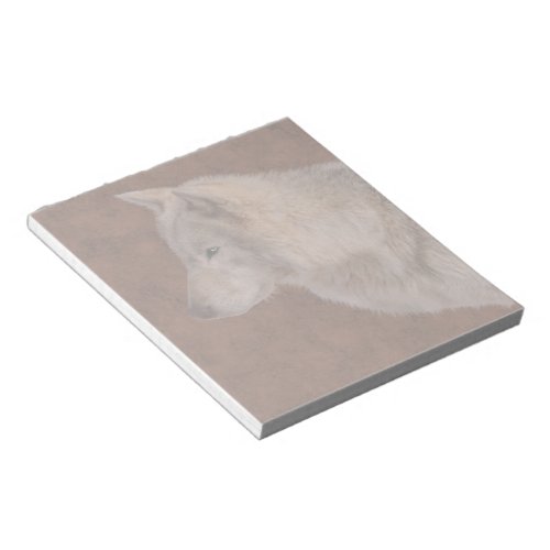 Grey Wolf Portrait Wildlife Art Notepad