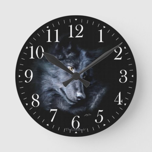 Grey Wolf Portrait Wildlife_Supporter Art Clock