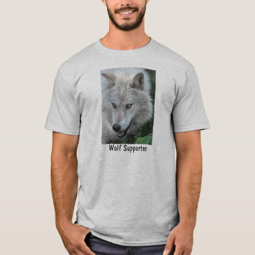 Grey Wolf Portrait Wildlife T_Shirt