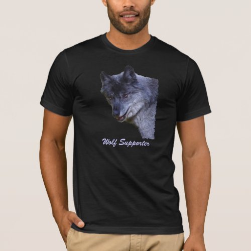 Grey Wolf Portrait Wildlife T_Shirt