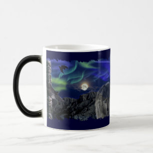 Grey Wolf, Ravens & Aurora & Totem Wildlife Mug