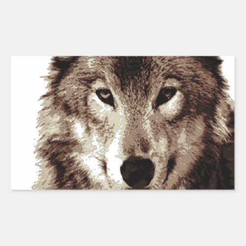 Grey Wolf Rectangular Sticker