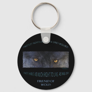 GREY WOLF Right to Live Key-Chain Keychain