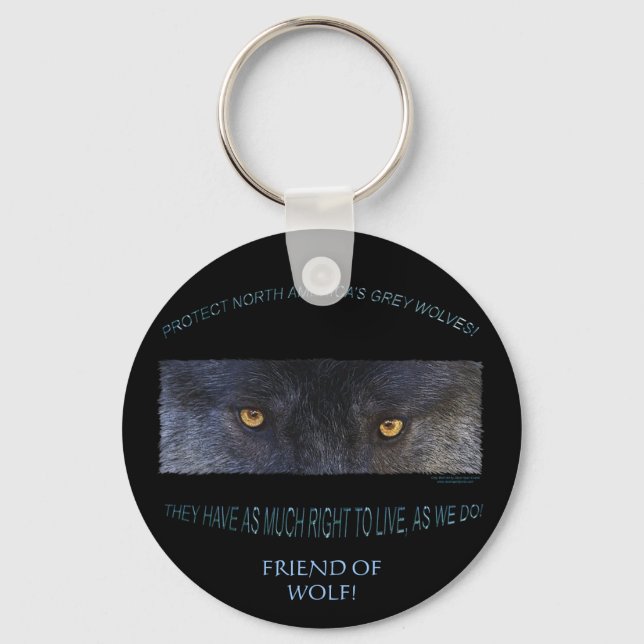 GREY WOLF Right to Live Key-Chain Keychain (Front)