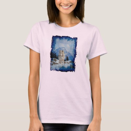 Grey Wolf  Rocky Mountains Wildlife Art Shirt