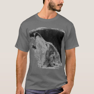 Grey Wolf Sketch Artwork T-Shirt