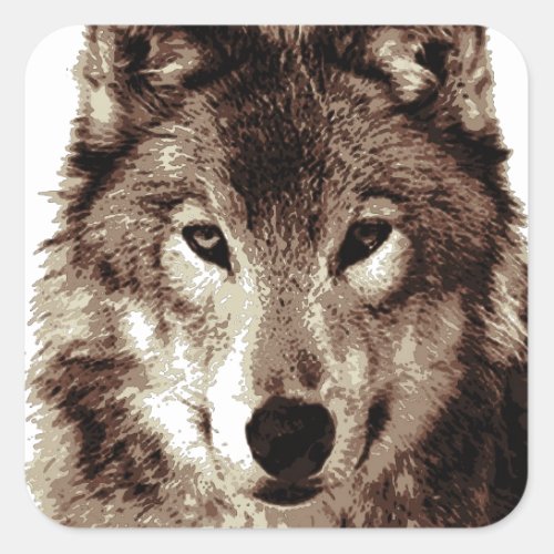Grey Wolf Square Sticker