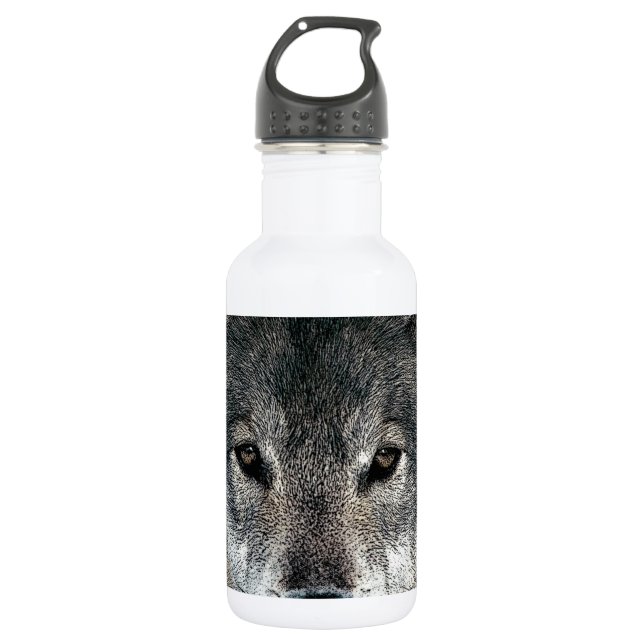 Grey Wolf Stainless Steel Water Bottle (Front)