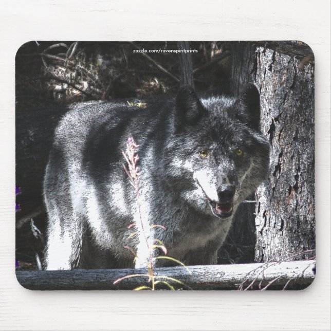 Grey Wolf Study Wildlife Supporter Mousepad (Front)