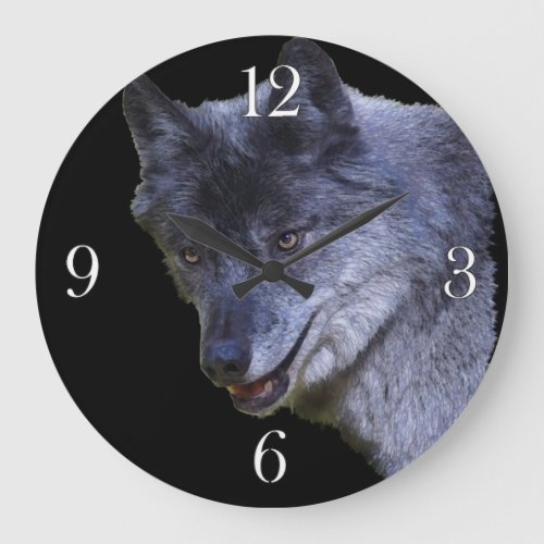 Grey Wolf Study Wildlife_Supporter Photo Clock