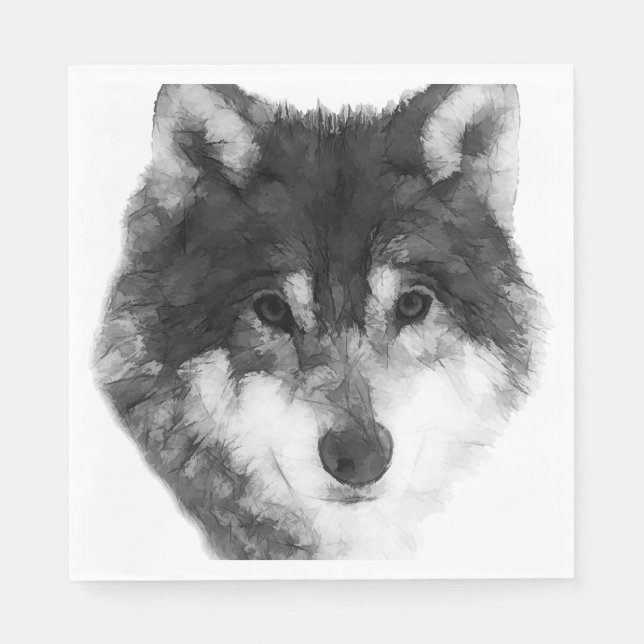 Grey Wolf stylish Napkins (Front)