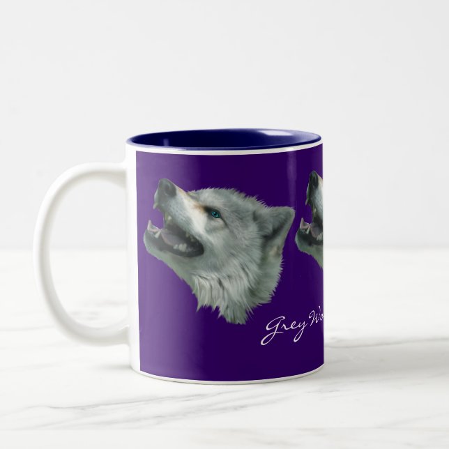GREY WOLF SUPPORTER Wildlife Gift Mug (Left)