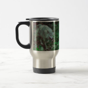 GREY WOLF Supporter Wildlife Gift Travel Mug