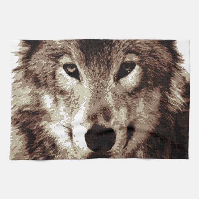 Grey Wolf Towel (Horizontal)
