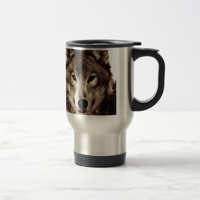 Grey Wolf Travel Mug (Right)