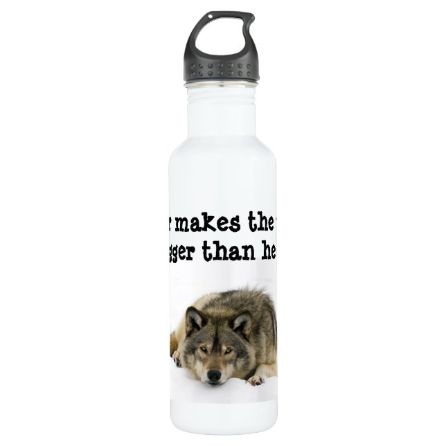 Grey Wolf Water Bottle (Front)