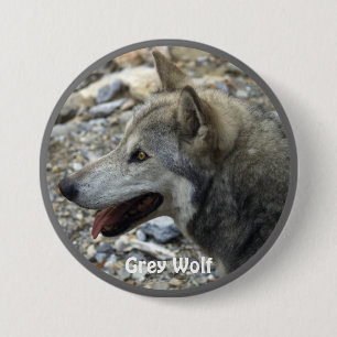 Grey Wolf Wildlife-lover Collector Badge Button