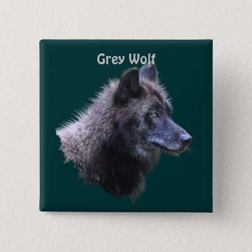 Grey Wolf Wildlife_lover Pinback Button