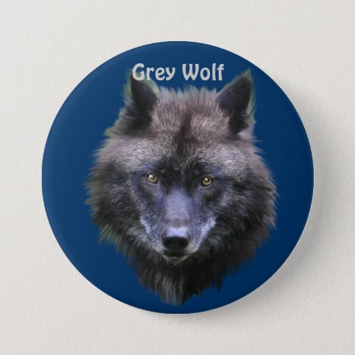 Grey Wolf Wildlife_lover Pinback Button