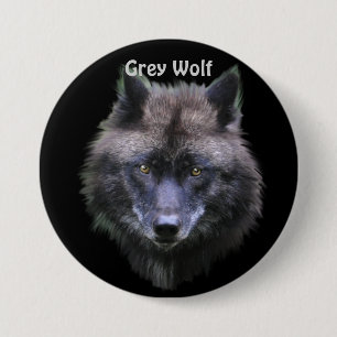 Grey Wolf Wildlife-lover Pinback Button