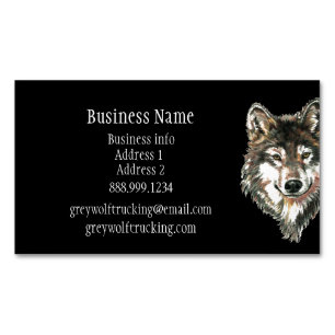 Grey Wolf Wildlife Nature Animal Custom Business C Card Magnet